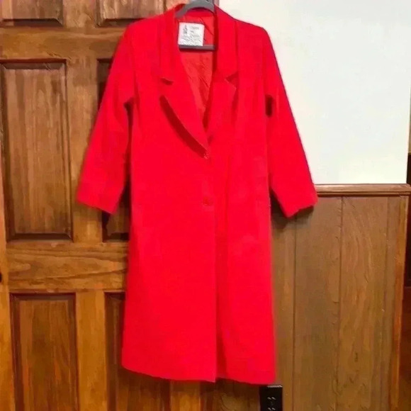 London Fog Jackets & Blazers - Vintage 1970’s London Fog Maincoats Red Trench Coat Size 10 P Made In USA